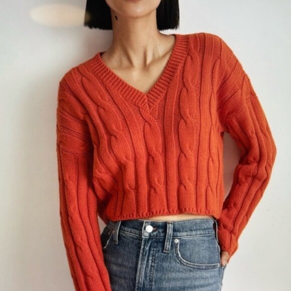 Madewell Cable Knit Cropped Sweater Size S NWOT - Picture 3 of 8
